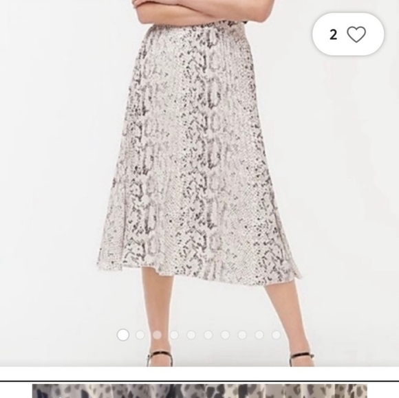 J. Crew Snake Print Pleated Midi Skirt Size 14 NWT - Picture 9 of 9
